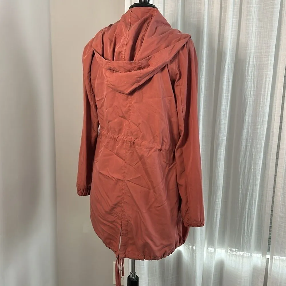 BKE Y2K Coral Cinched Waist Longline Hooded Lightweight Jacket - Image 5
