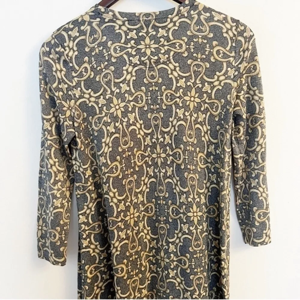 J.McLaughlin Dress Metallic Gold Gray Catalina Cloth Scroll Print Size Small - Image 8