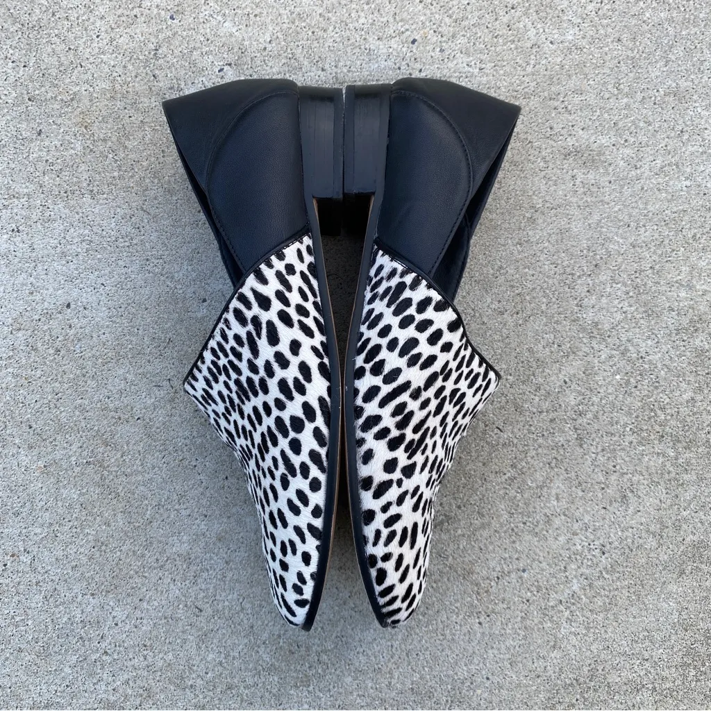 Clarks Pure Viola Flat Loafers Animal Print Calf Hair size 7.5 - Image 5