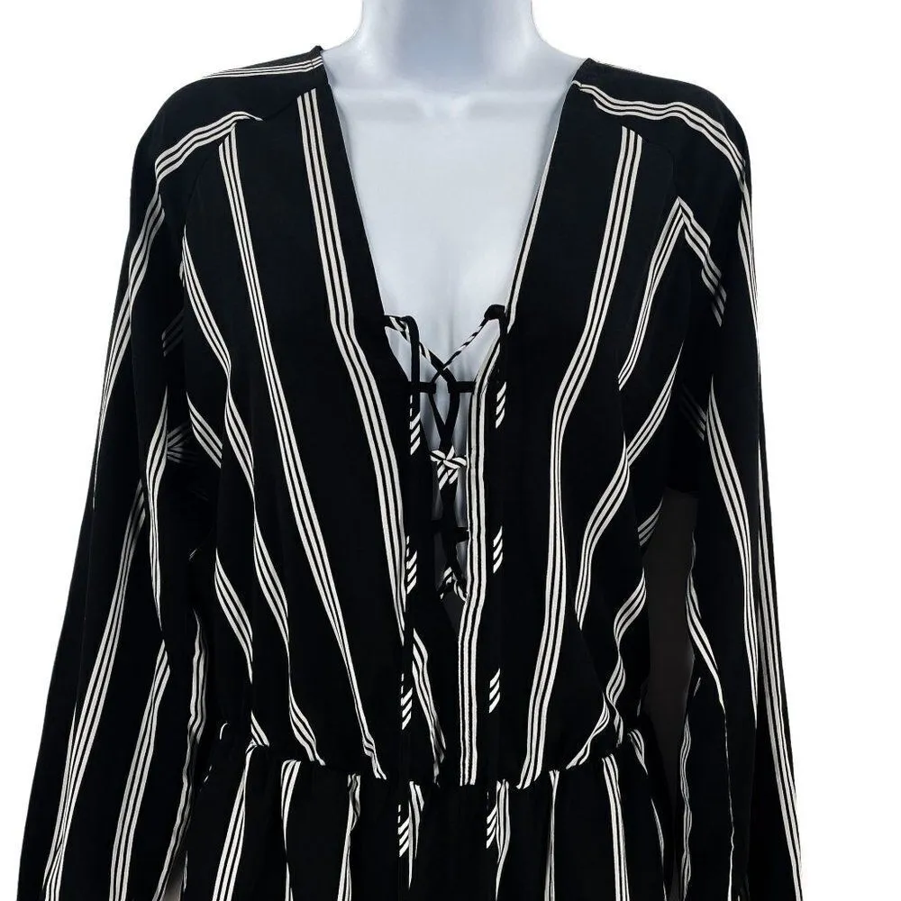 LUCCA Couture REVOLVE Striped Lace Up Romper - Image 2