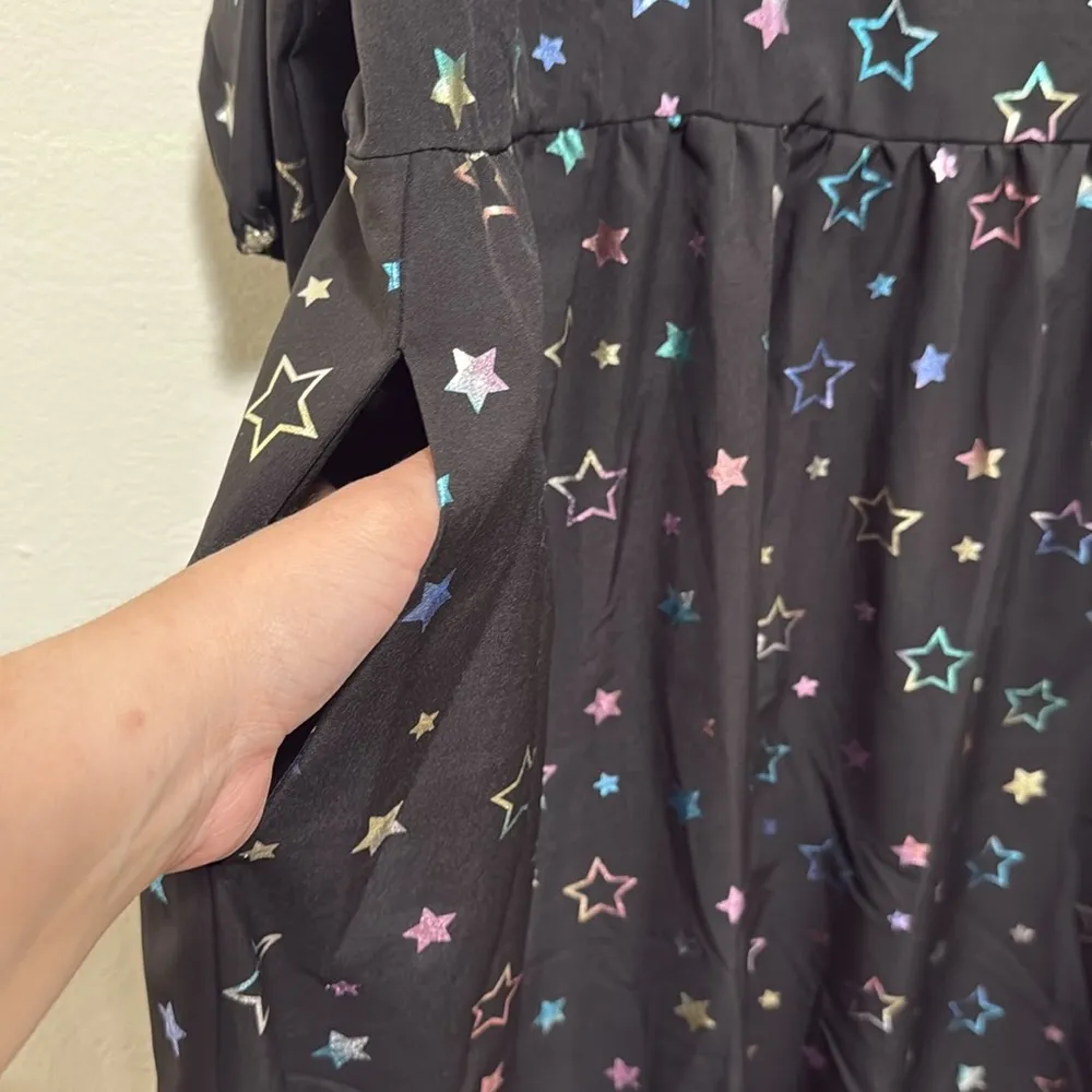 Bloomchic NWT plus size 26 woman black dress metallic stars double pockets - Image 8