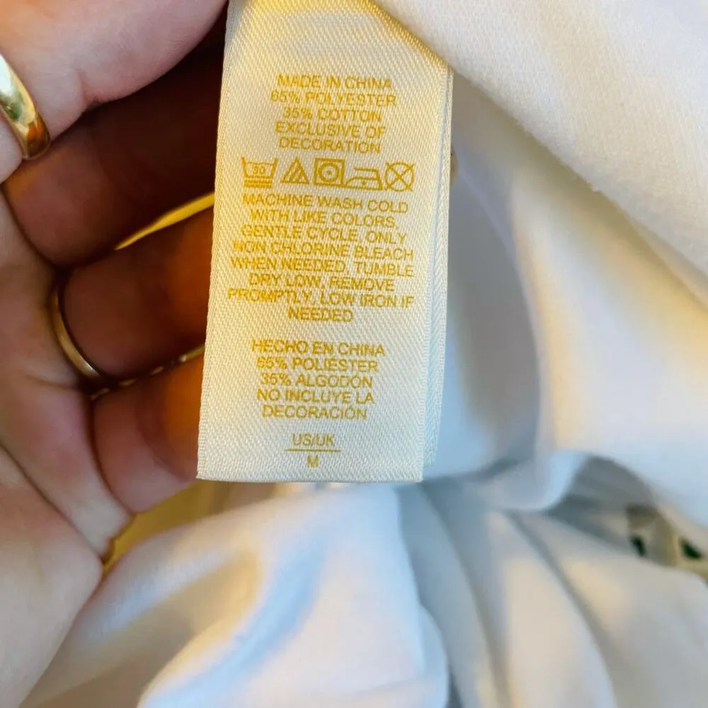 Kate Spade white eyelet trim high neck tunic top - Image 3