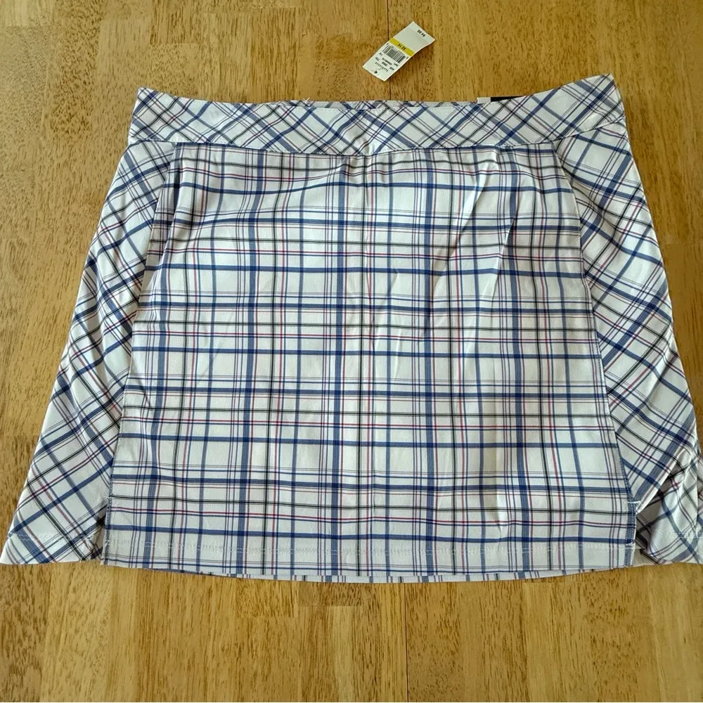 Izod Golf Skort in Blue, Red, and White Plaid sun control wicking stretch 14 - Image 12