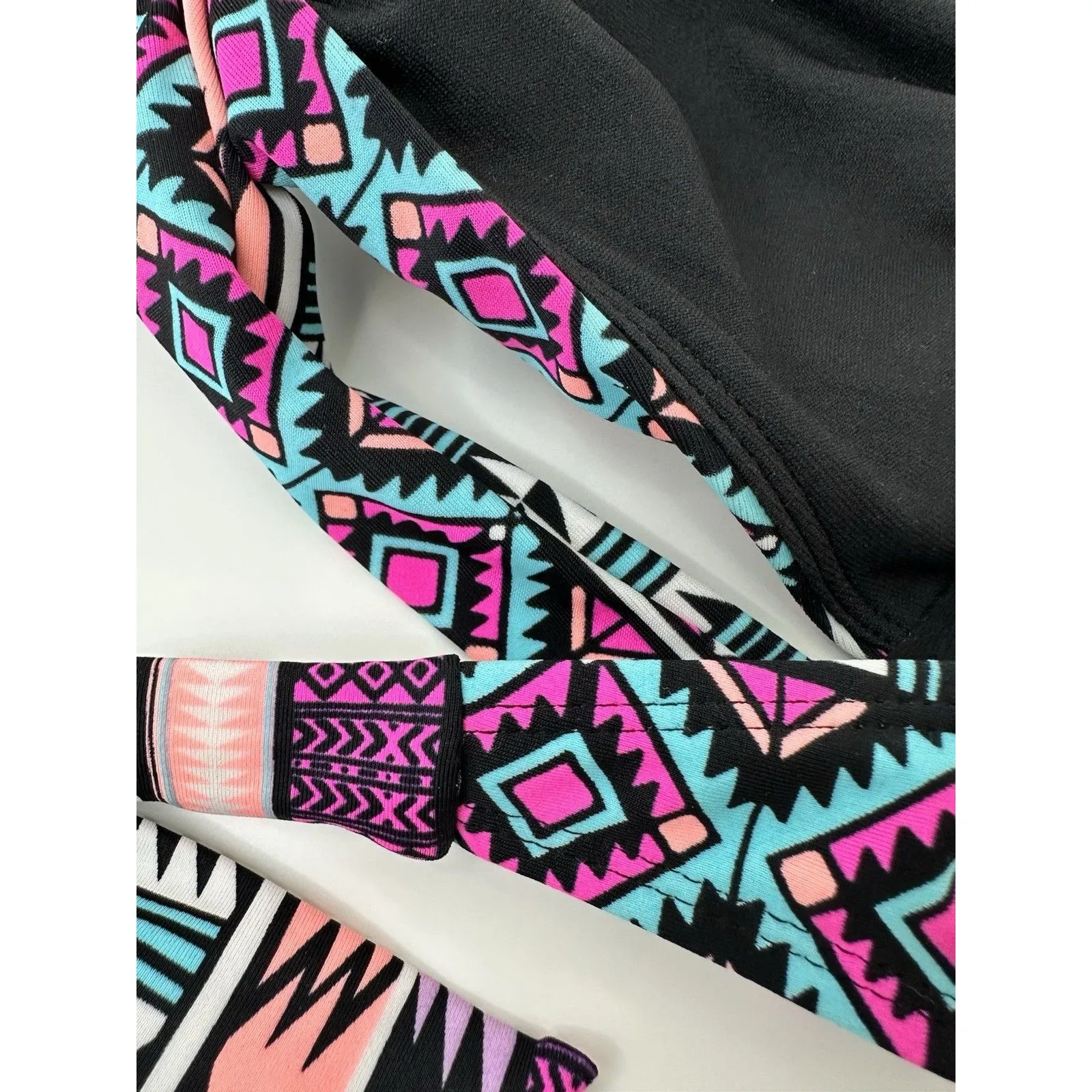 XHILARATION Bikini Swim Top Wraparound Halter Womens M Teal Adjustable SwimSuit - Image 4