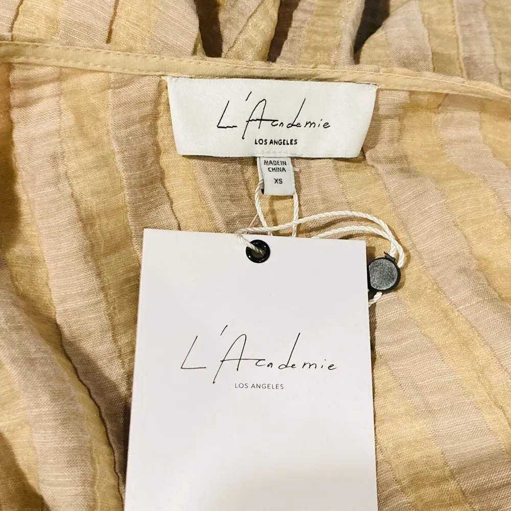 Revolve L’academie Jolena linen blend halter maxi dress in tan. NWT. XS - Image 5