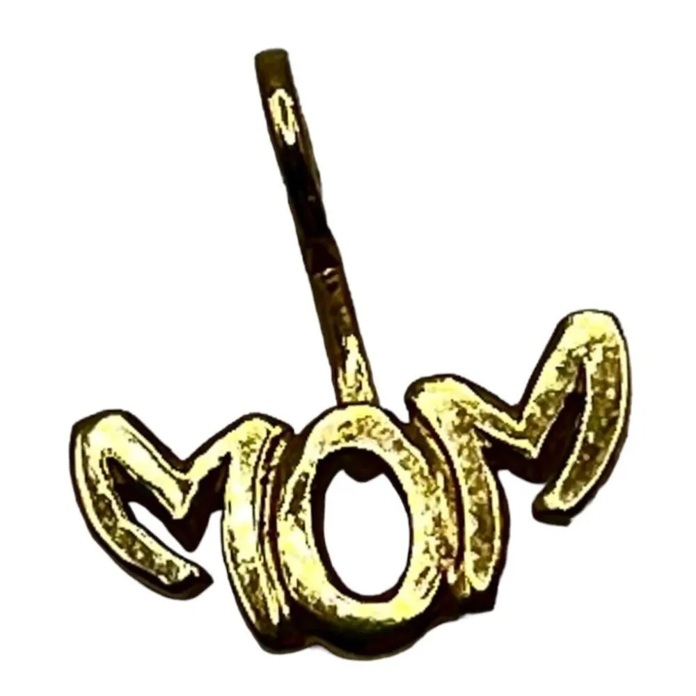 10K Gold Mom Typography Charm Pendant For Necklace Or Bracelet Gift‎ - Image 2