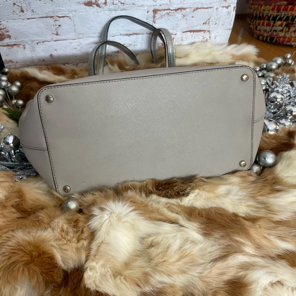 Kate Spade Taupe Tote with Metallic Straps - Image 3