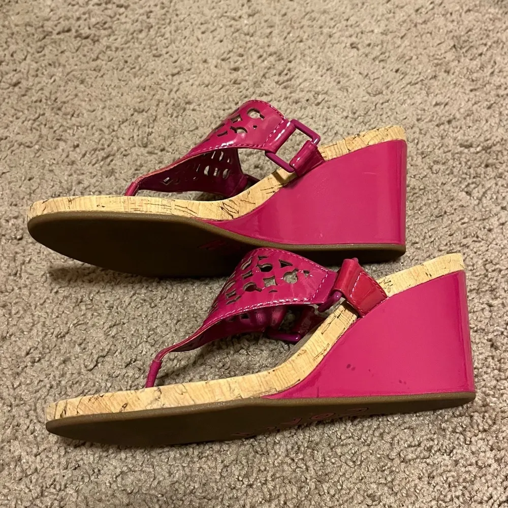 Pink and Tan Coach Wedge-heeled Sandals - Image 3