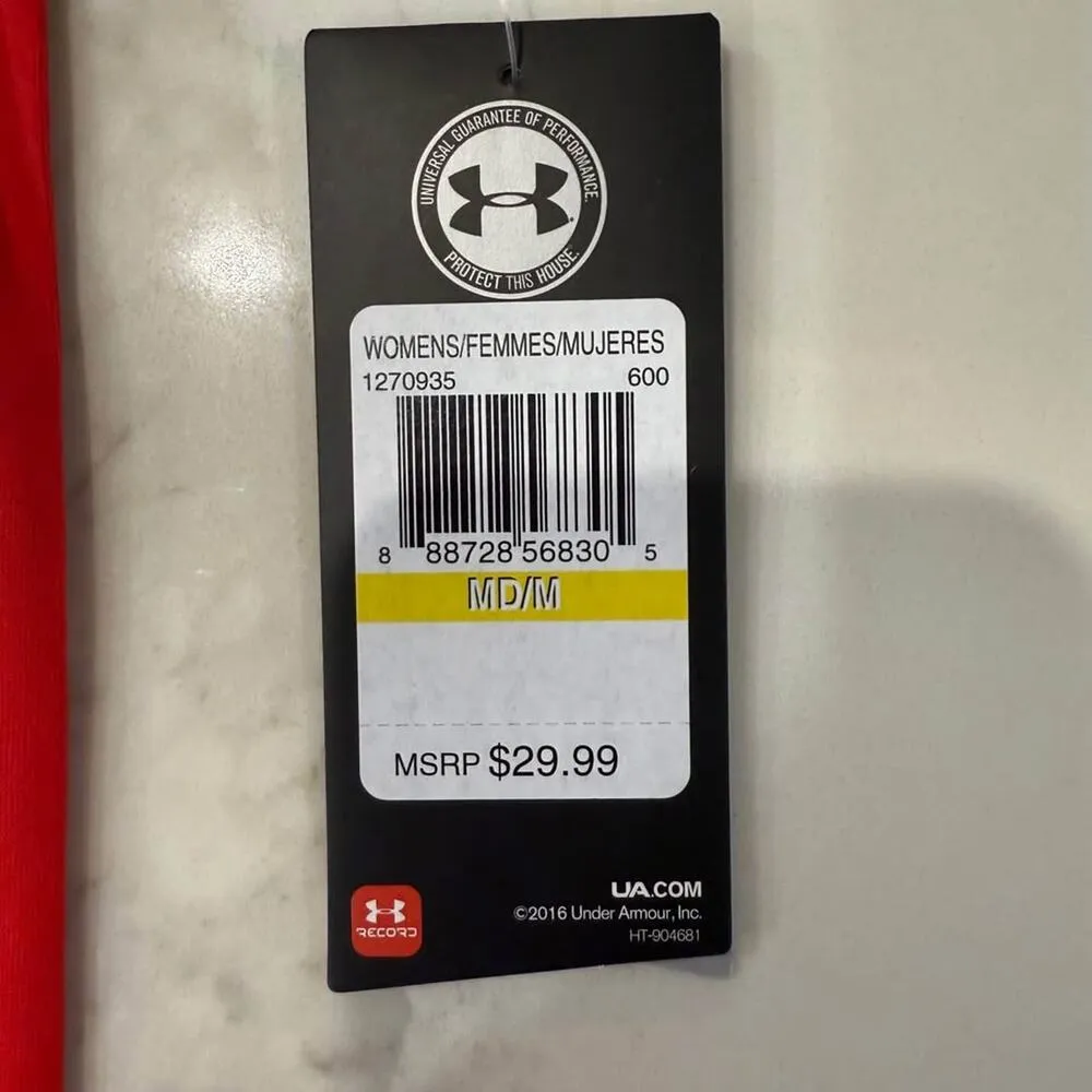 Under Armour NWT Athletic Heat Gear Soccer Jersey Women's Medium Loose Fit Red - Image 6