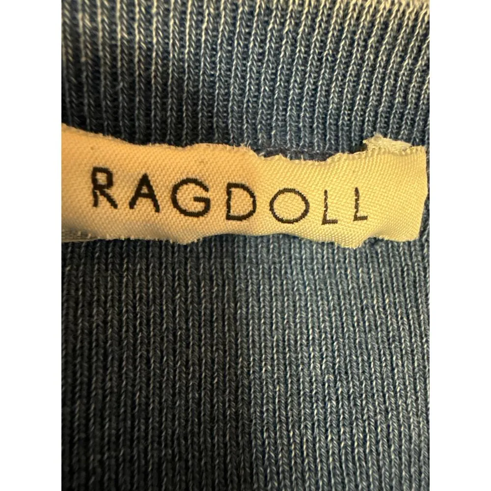 Ragdoll Women's Blue Acid Wash Long Sleeve Round Neck T Shirt Tee Top Size XS - Image 3