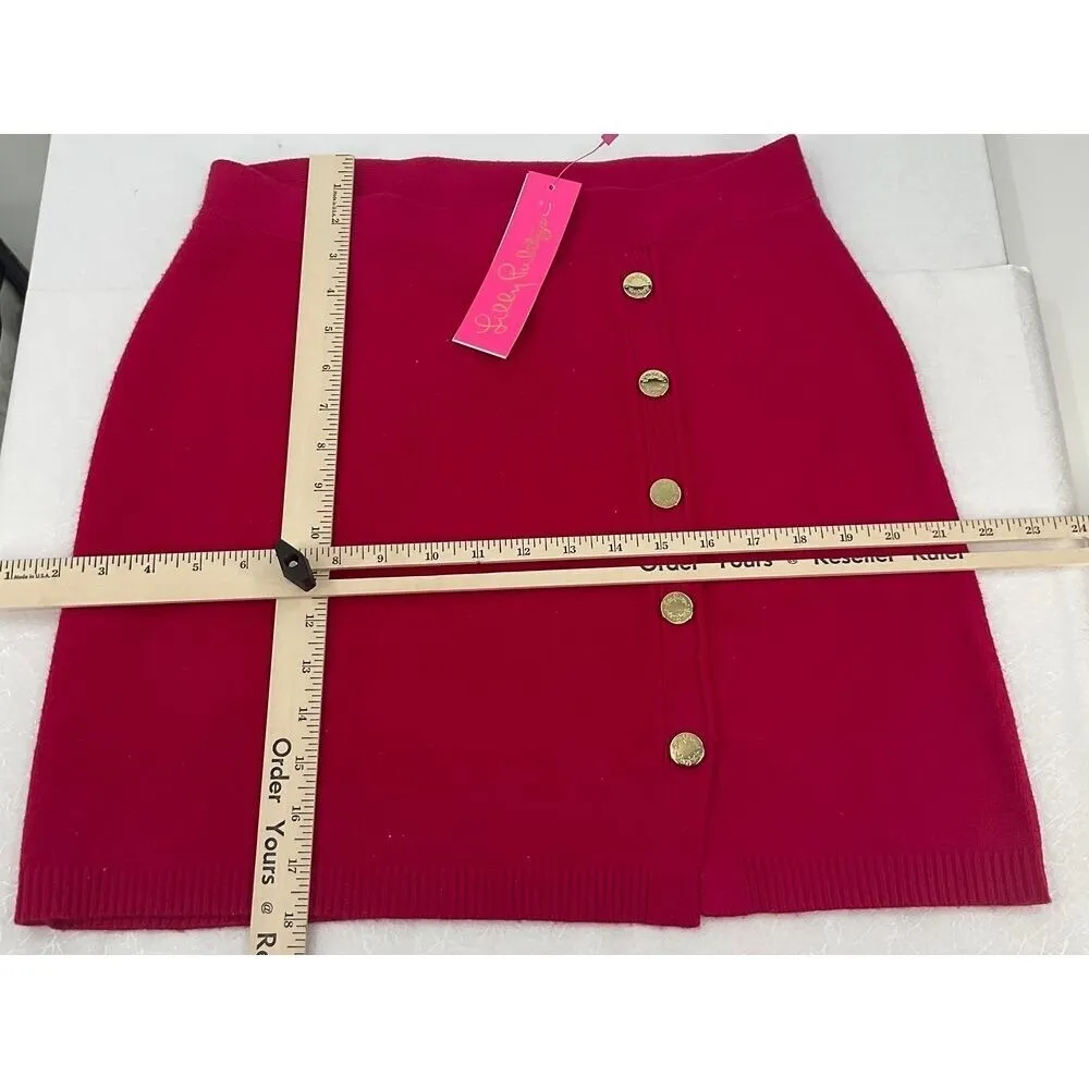 Lilly Pulitzer Knit Skirt Button Detail Embellished‎ Collar Size M #1142 - Image 6