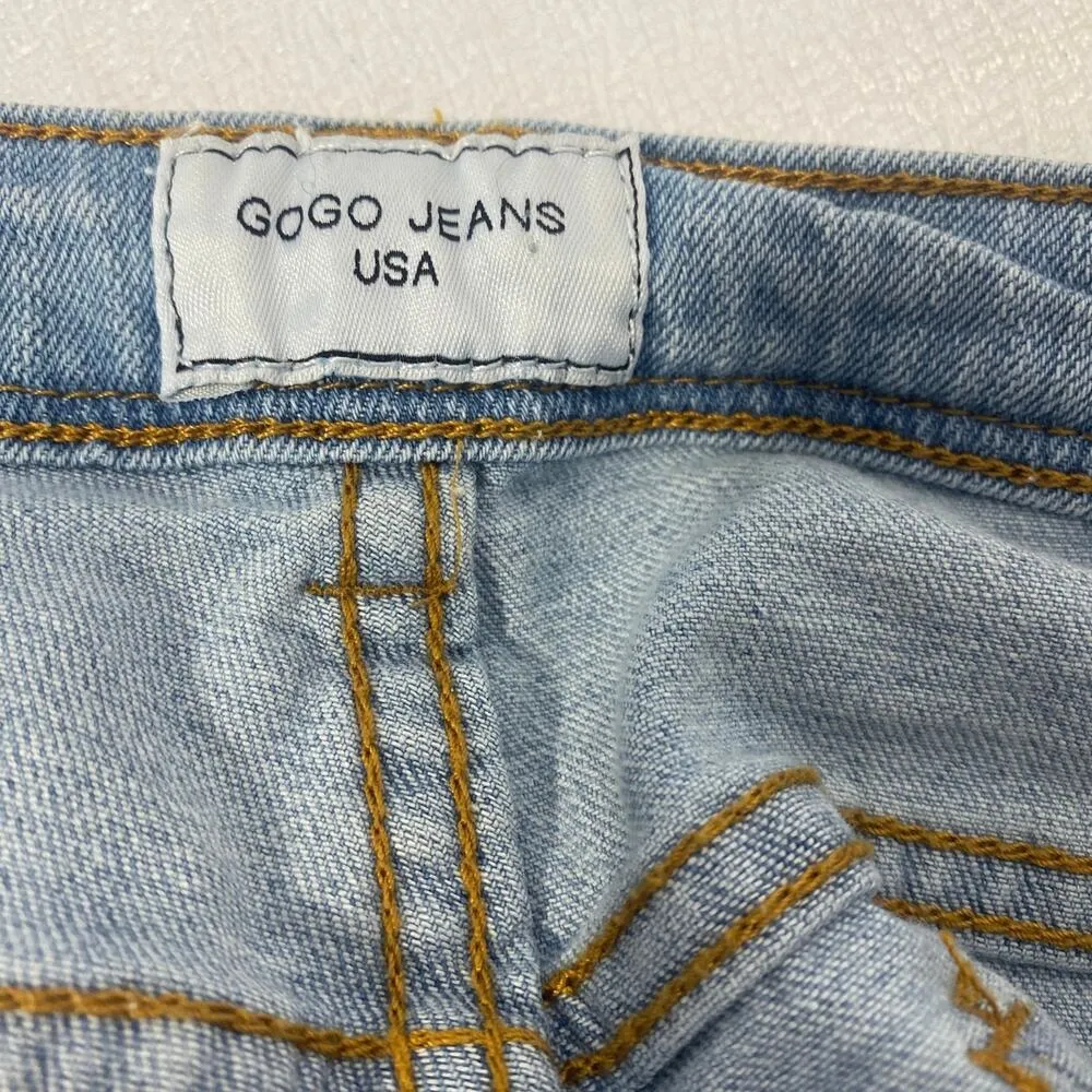 Gogo Jeans Distressed Shorts Sequin Flowers Shorts juniors sz 9 - Image 6