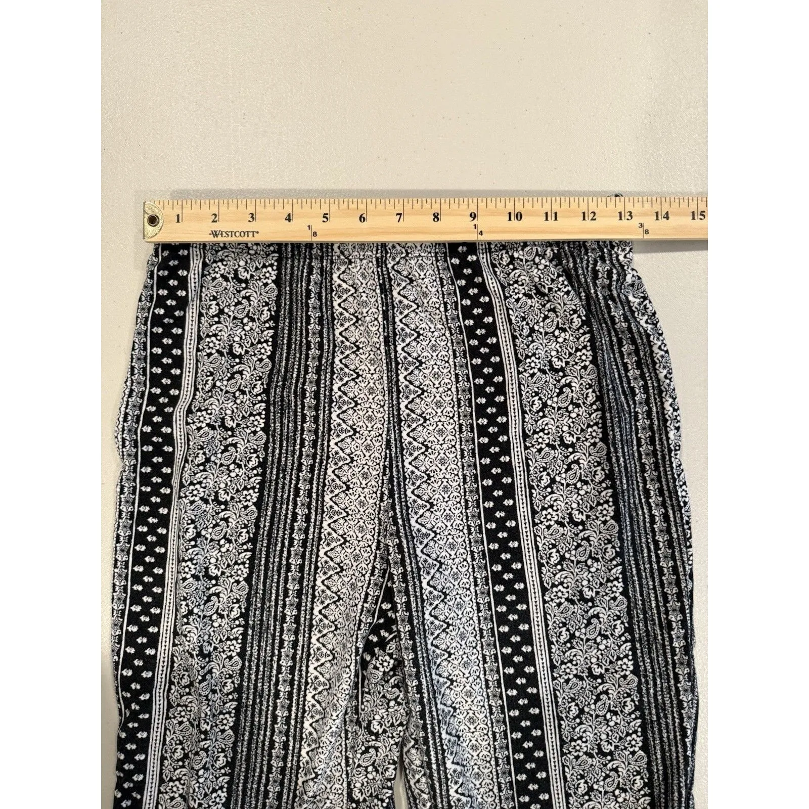 Forever 21 Flare Bell Bottom Pants Womens Medium Pull On Stretch Floral Travel - Image 4