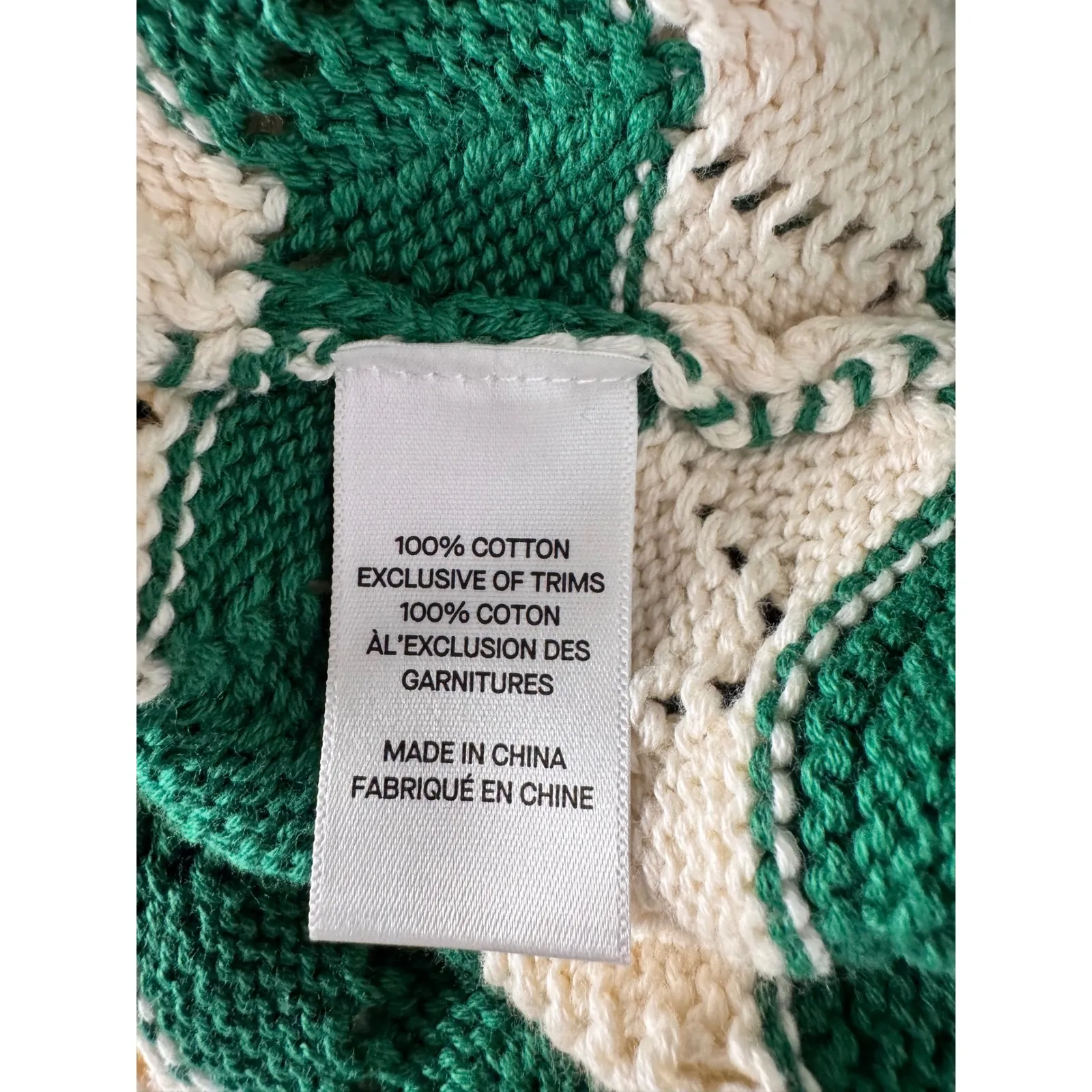 MISA LOS ANGELES Womens Green Cream Chevron Knit Cardigan Sweater Size XL - Image 10