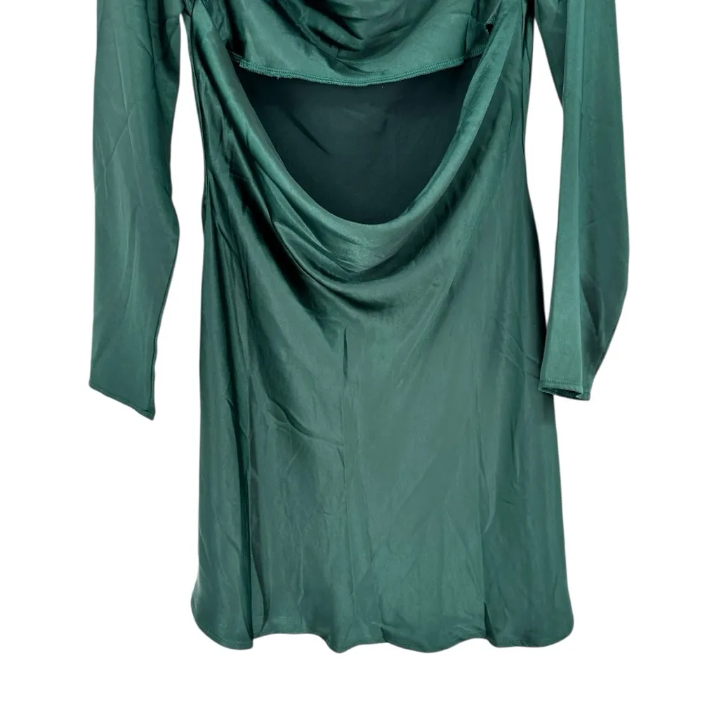 Selfie Leslie Champs Elysees Long Sleeve Open Back Mini Dress Forest Green US 8 - Image 8