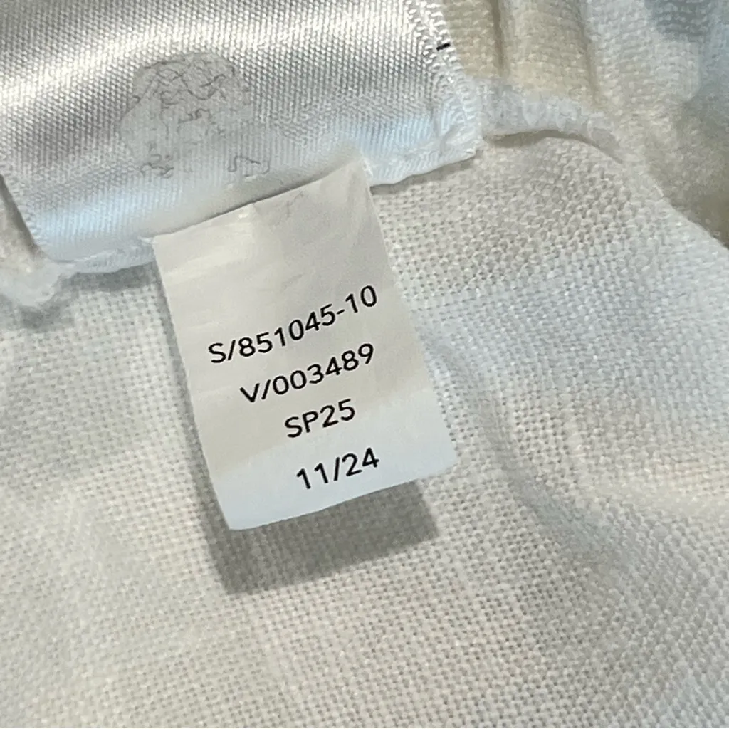 Athleta Retreat Linen Mid Rise 4" Short Calla Lily White Relaxed Fit Tie Waist - Image 7