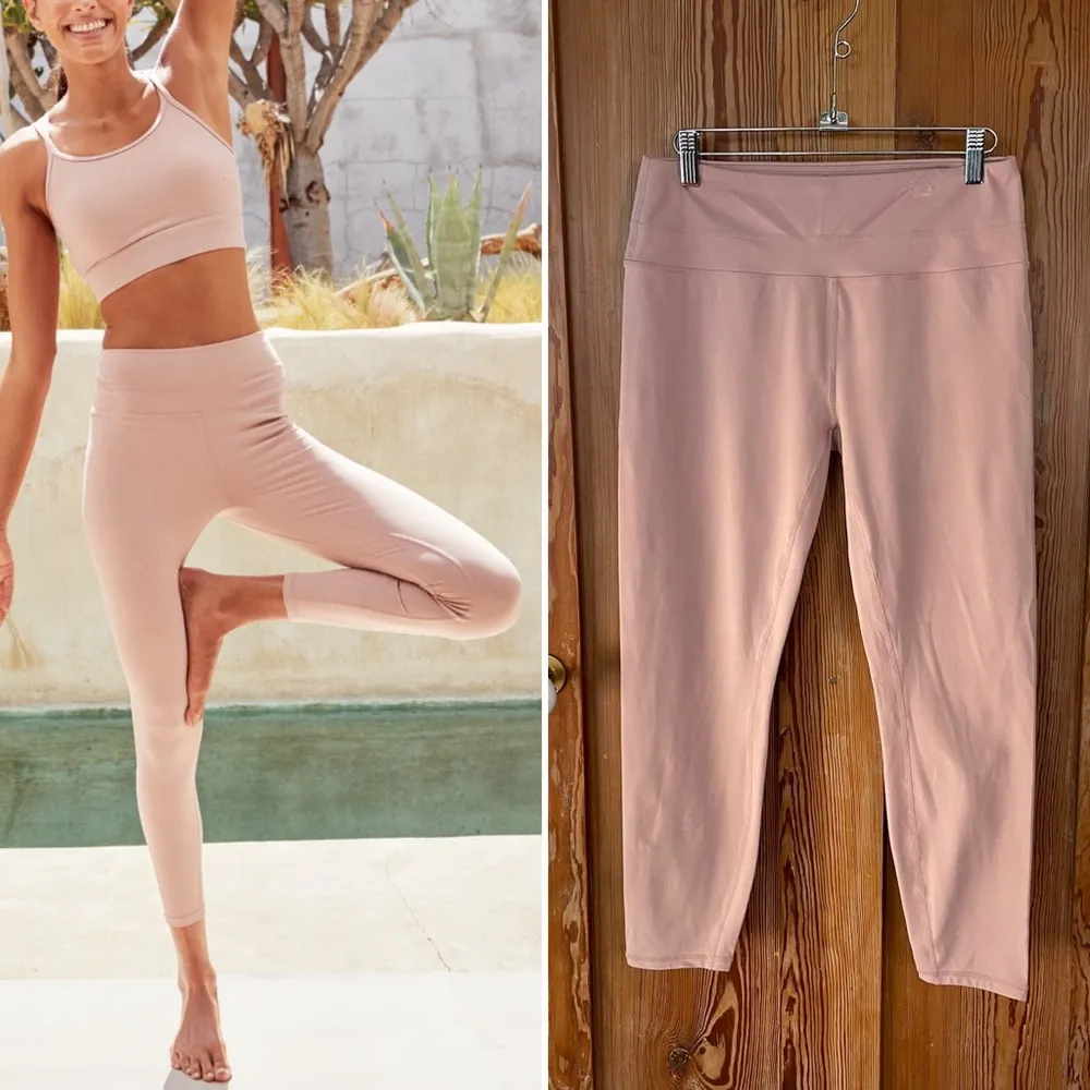 Varley Biona Soft 7/8 Length Light Pink Leggings~ Yoga~Pilates~Barre ~Sz Large - Image 3