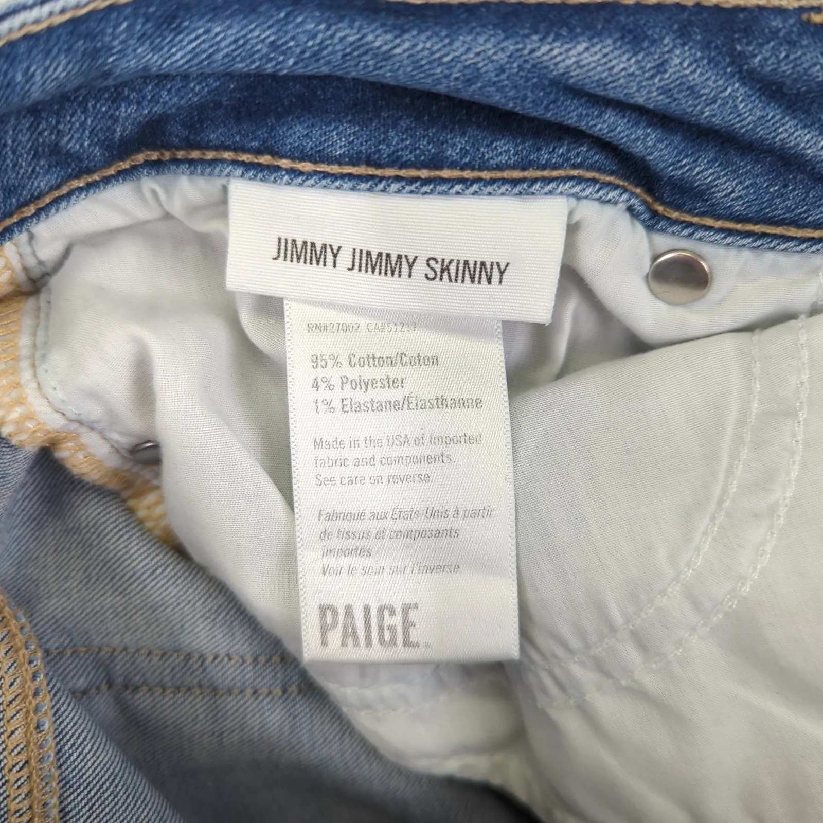 Paige Jimmy Jimmy‎ Skinny Jeans Women's Size 28 Distressed Stretch - Image 8