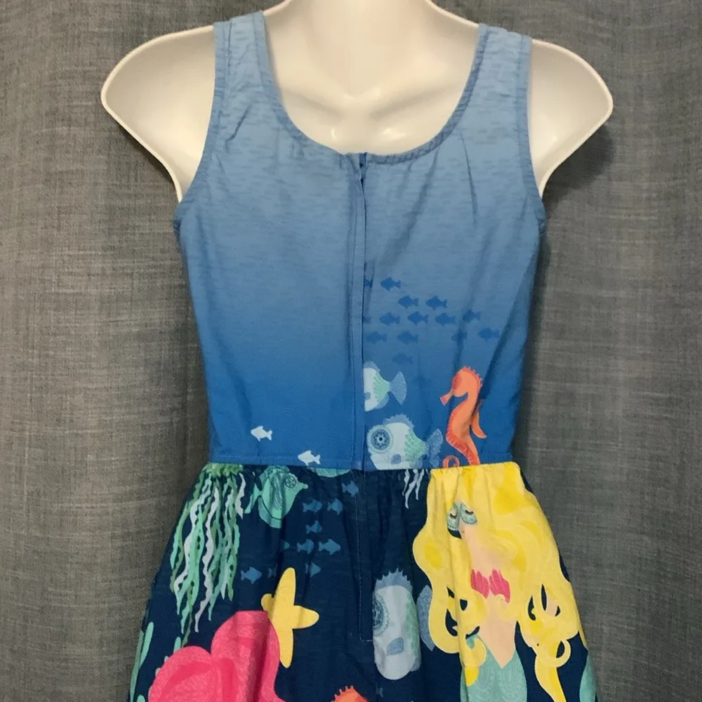 Ladies Size XS ModCloth Retrolicious Mermaid Dress Blue Ocean Fish Seahorse - Image 5