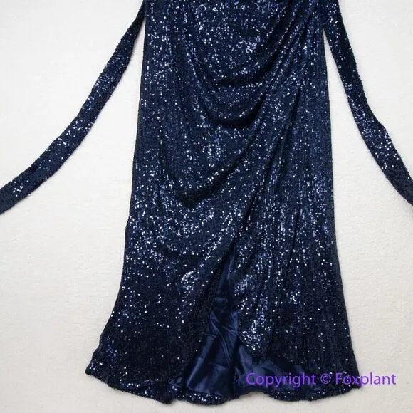 New! City Chic Athena Maxi sequin Dress navy blue,‎ size 24 - Image 5
