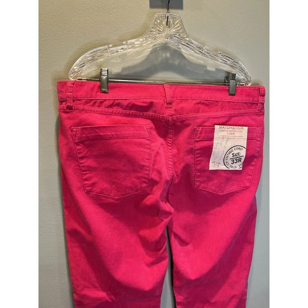 NWT‎ J. Crew Pants Womens Size 33R Hot Pink City Fit Corduroy Matchstick Skinny - Image 4