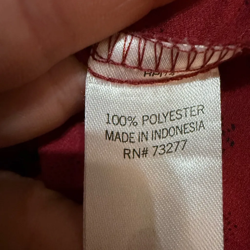 EVRI Maroon Long Sleeve Floral Pattern Blouse Sz 1X Red - Image 9