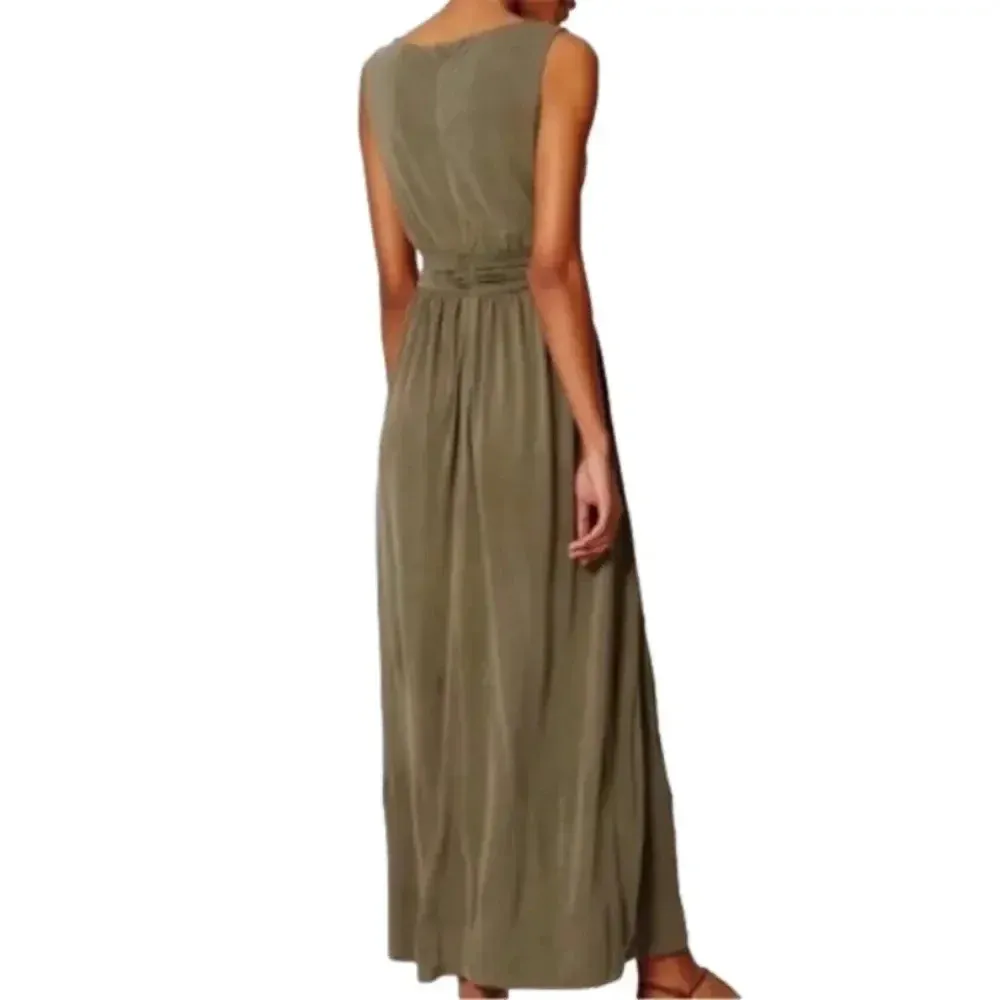 NWT green maxi dress versatile sleeveless soft flowy comfortable preppy dress xs - Image 2