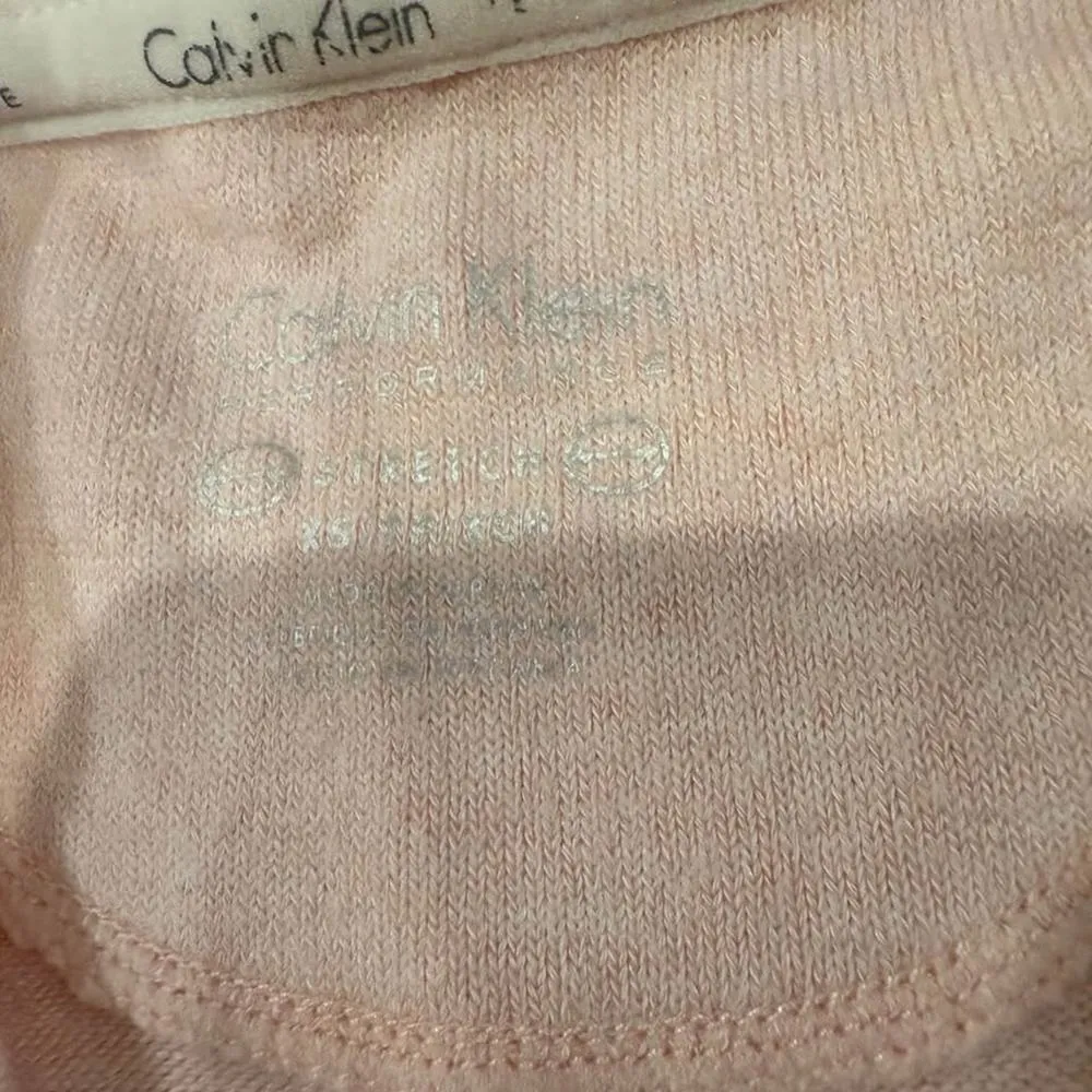 Calvin Klein Performance Waffled High-Low Hem Hoodie Women’s XS Pink 3/4 Sleeve - Image 4