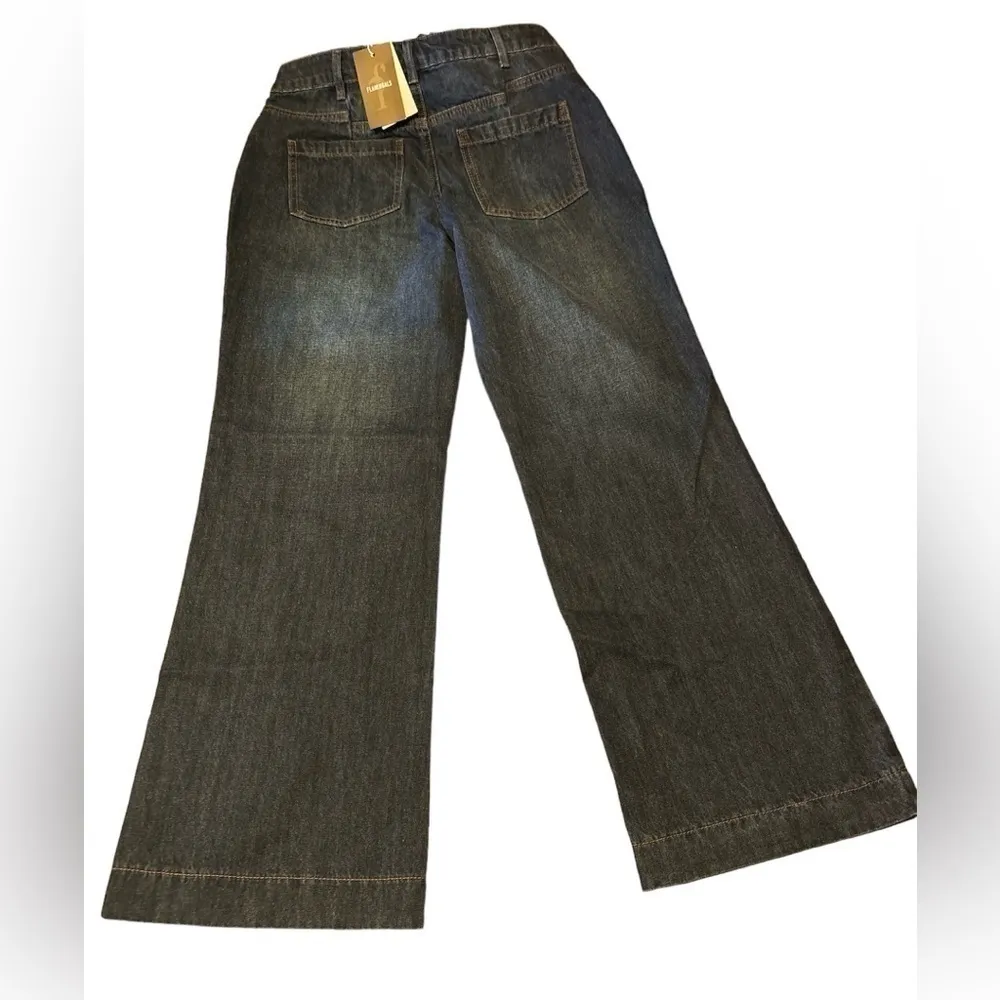 Flamingals Wide Leg Stretchy Jeans for Women - Image 3