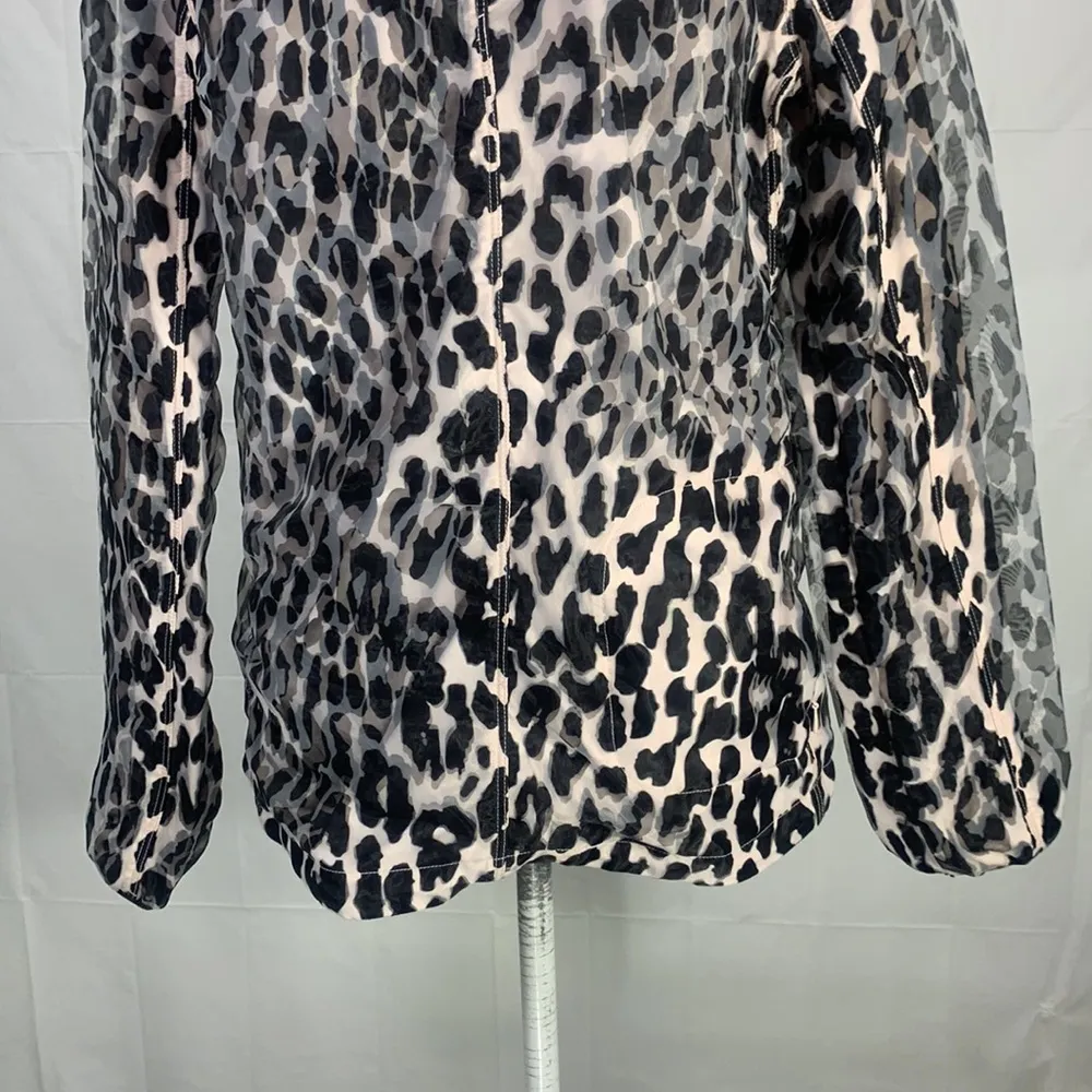 Lorna Jane Leopard Cheetah Print Black And Pink Windbreaker Athletic Jac… - Image 10