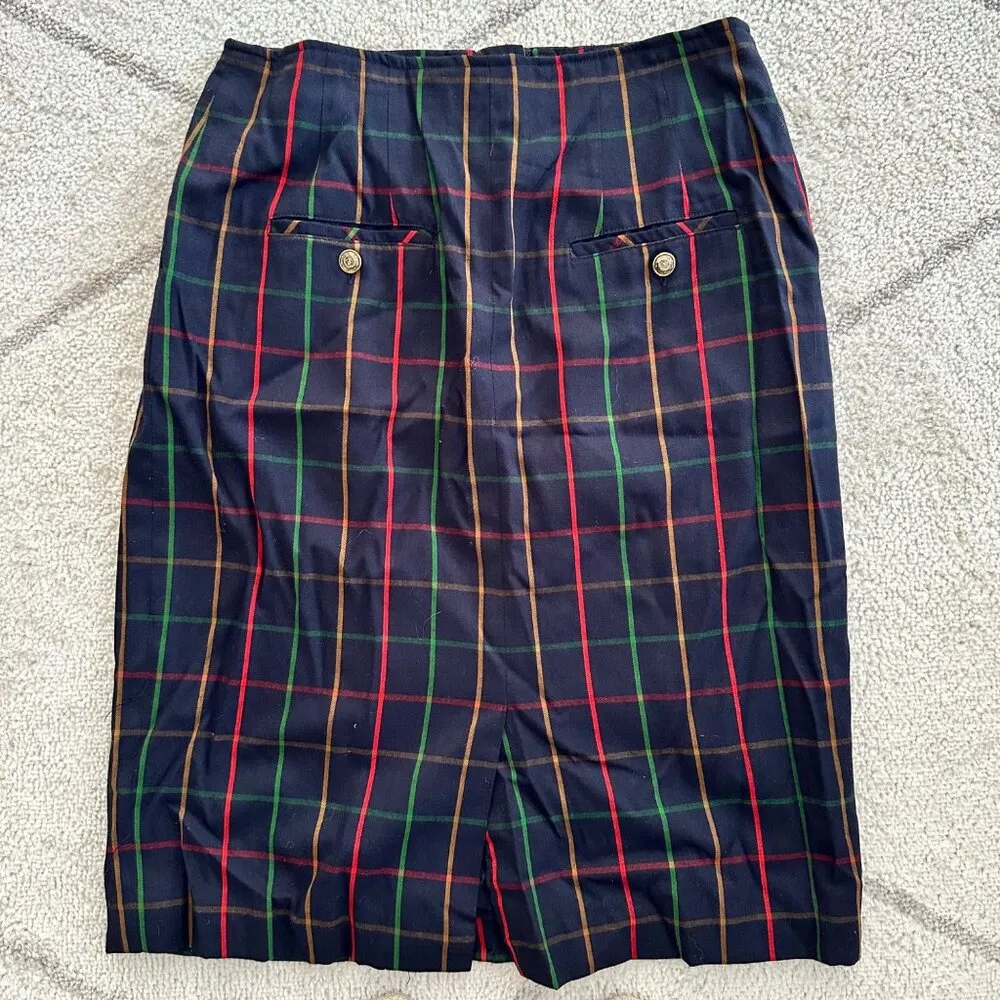 Vintage 80s/90s Chaus Plaid Midi Retro - Image 5