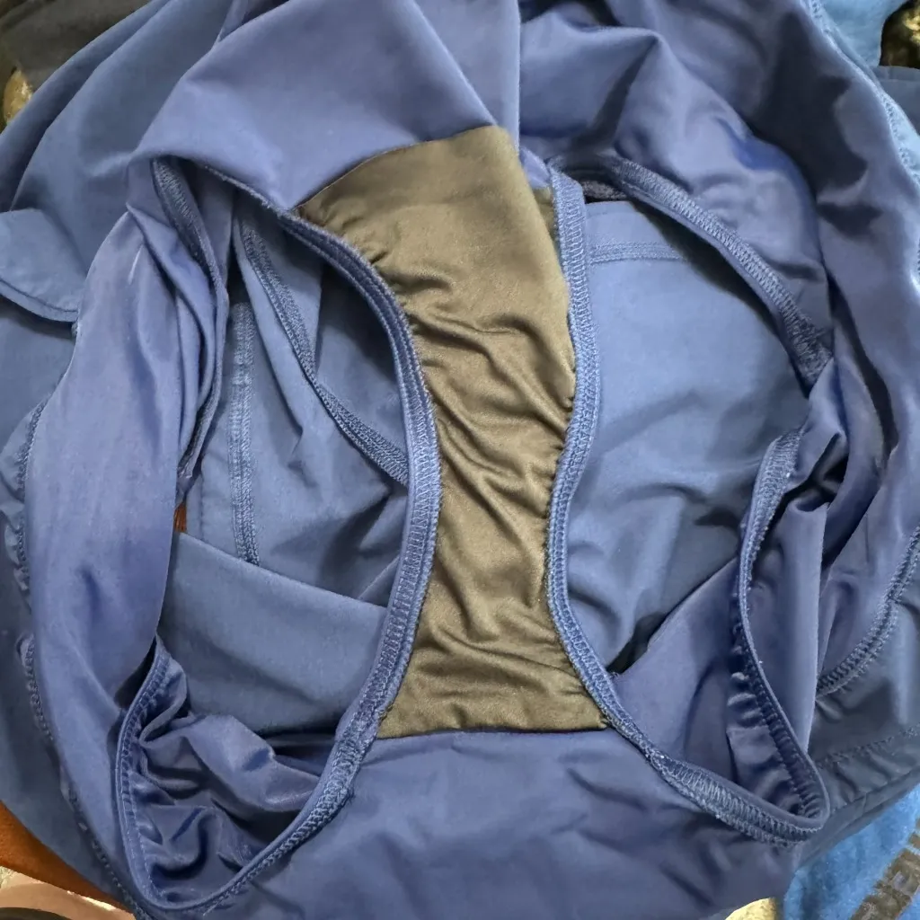 Lands' End Navy Dark Blue Swim Shorts Women’s Plus Size 22 W Interior Brief - Image 6