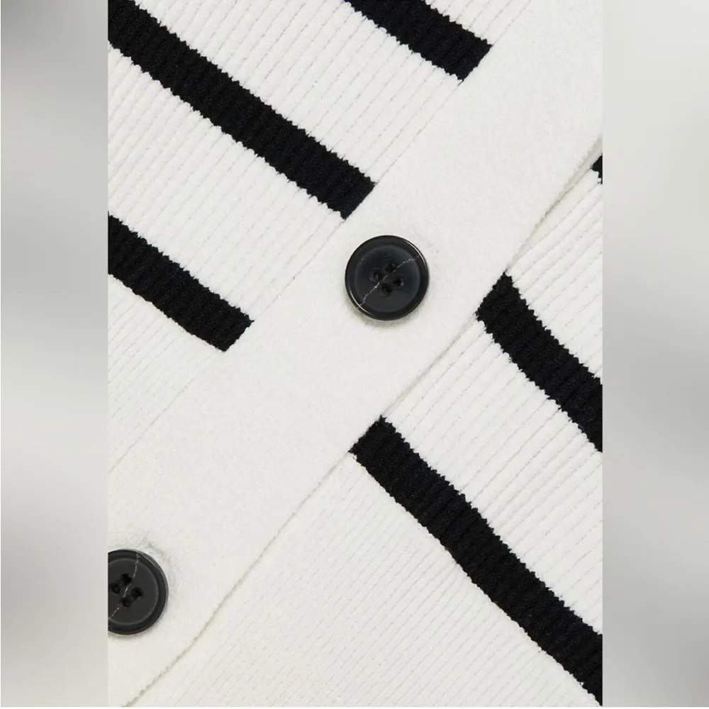 frame denim Frame Striped Relaxed ribbed Cardigan - Image 6