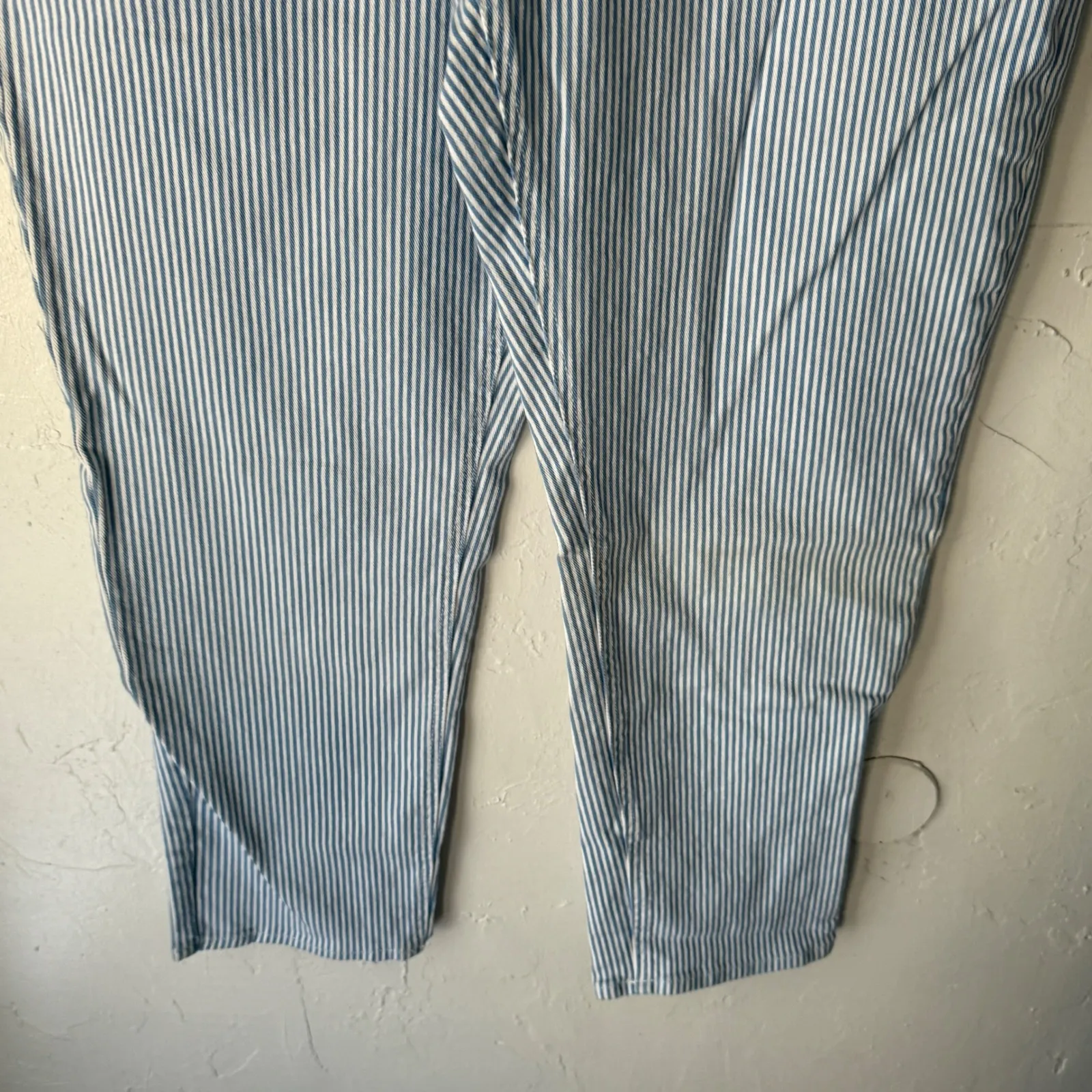Seven7 Women's Striped Straight Leg‎ Jeans Blue White Size 16 Retro 2010s - Image 3
