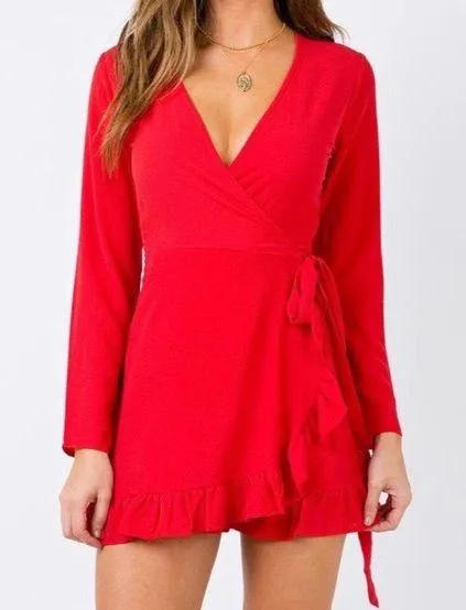 Princess Polly Red Wrap Dress - Image 2