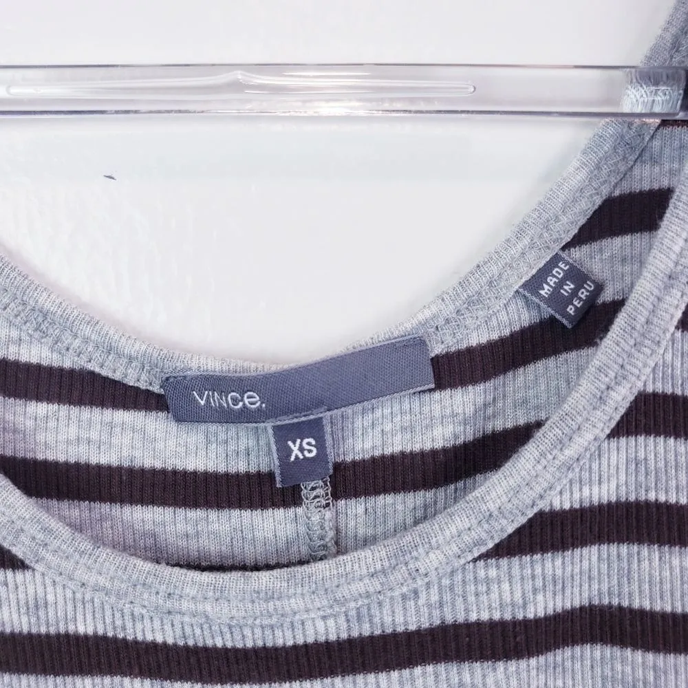 Vince Striped Ribbed Heathered Tank Top - Image 8