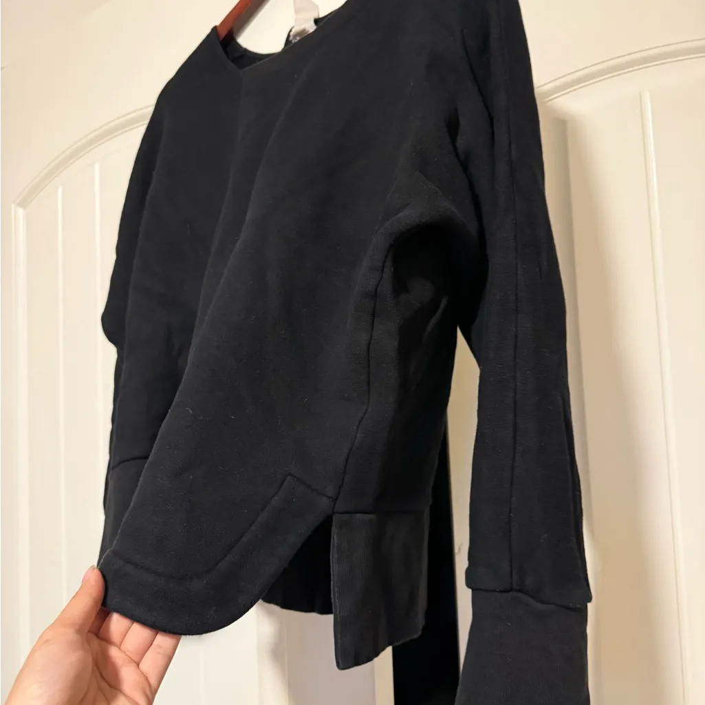 Black asymmetrical Crew Neck sweater Size M - Image 7