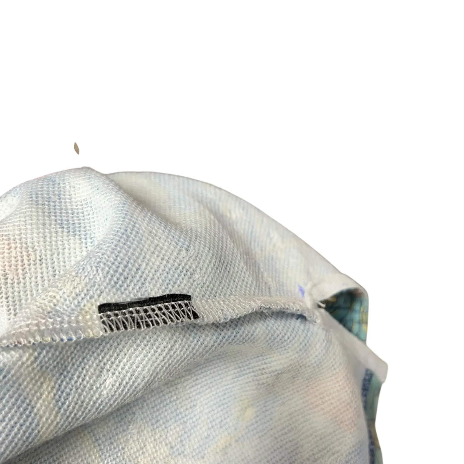 Le Superbe Fringed Tee Shirt Short‎ Sleeve Hawaiian Print Blue Size Small - Image 11