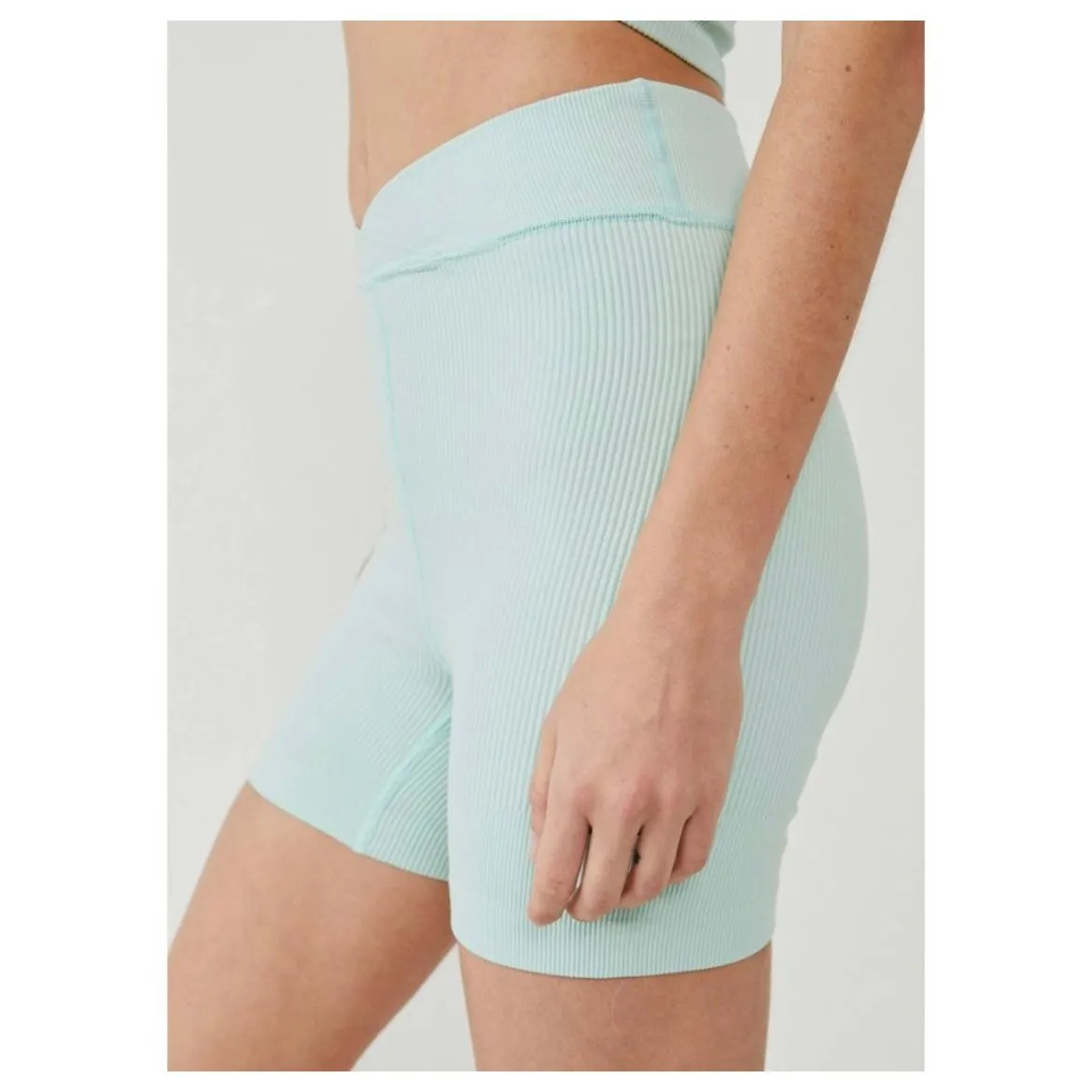 Free People Movement NWT Free Throw Shorts Mint Turquoise Medium Crossover‎ - Image 2