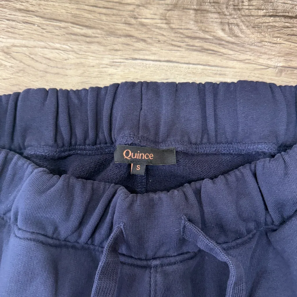 Quince navy blue sweatpants size small - Image 3