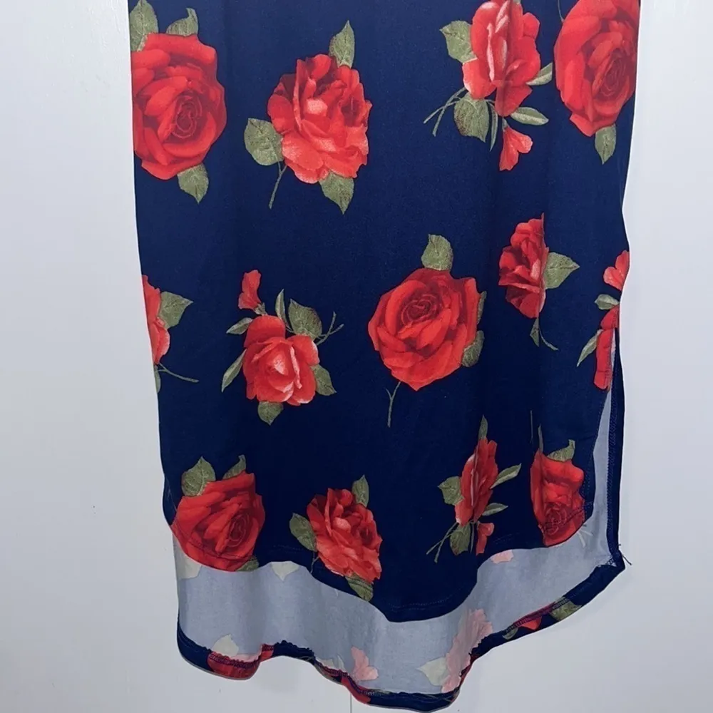 Piphany Lex Dress Navy Blue & Rose Print Women XS Extra Small 2 - Image 5