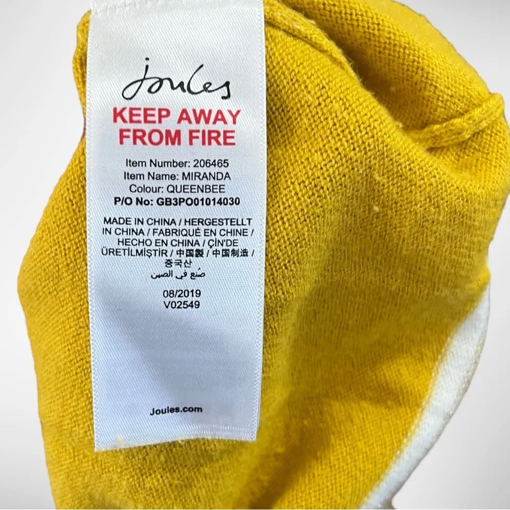 JOULES KNITWEAR Women's Charming Miranda Bee Jumper Sweater Size 4 | EUC Yellow - Image 6