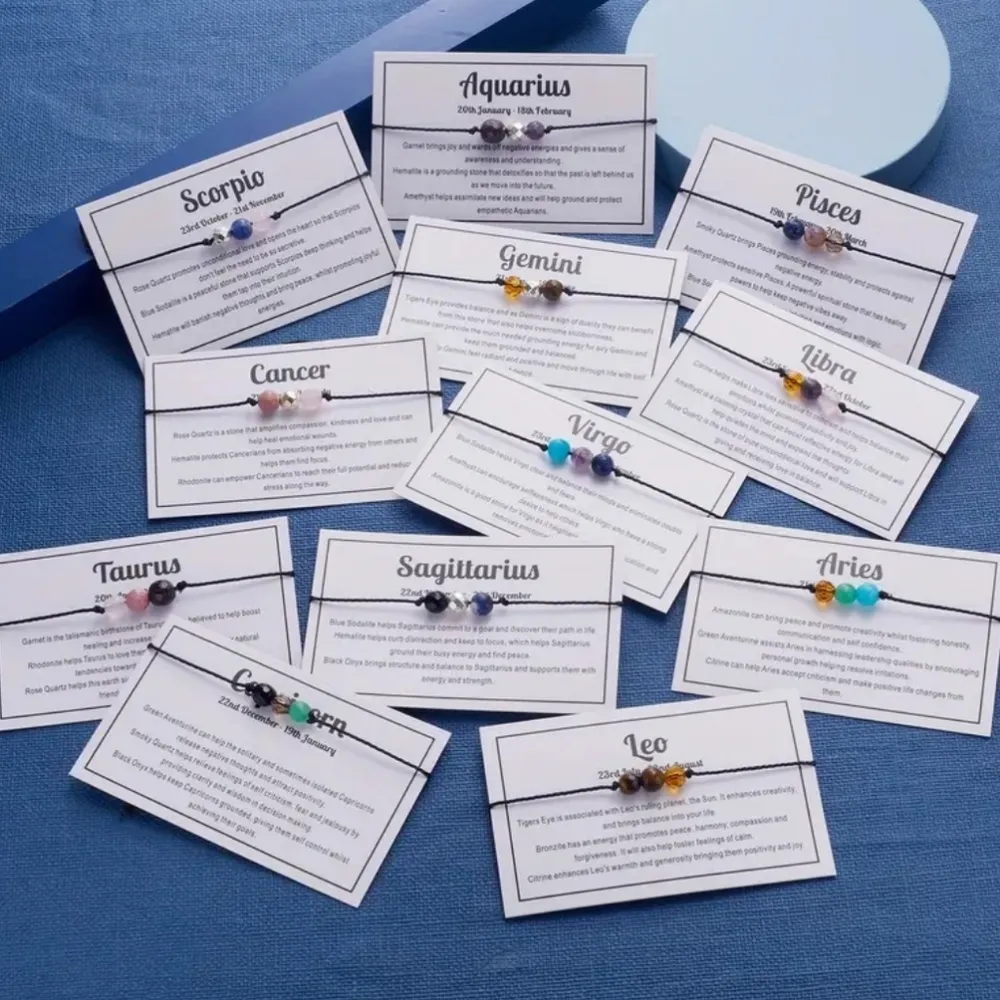 NWT! Aries ♈️ Natural Faceted Stone Handmade Braided Beaded Bracelet NEW - Image 4