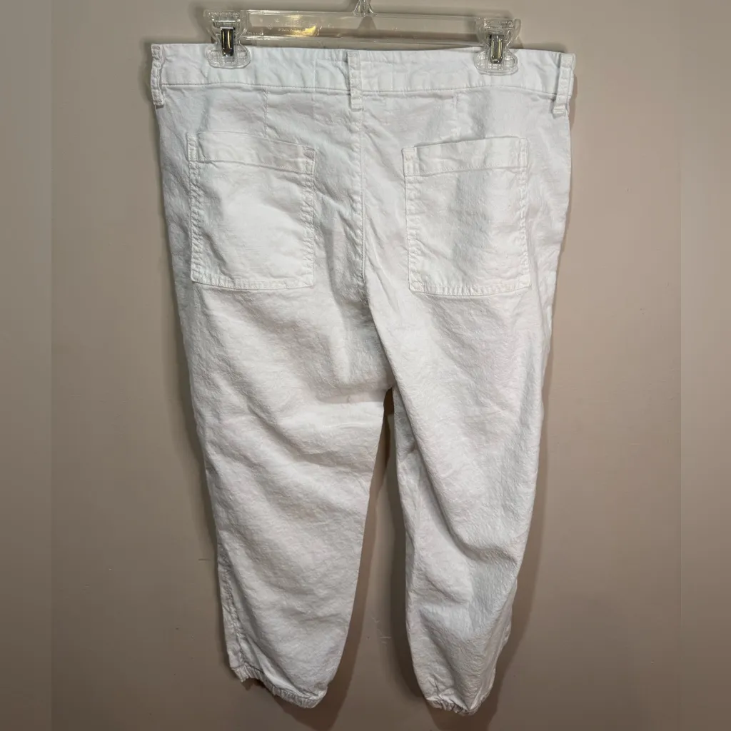 Frank & Eileen Jameson Utility Joggers Cropped Pants‎ White Size 10 - Image 3