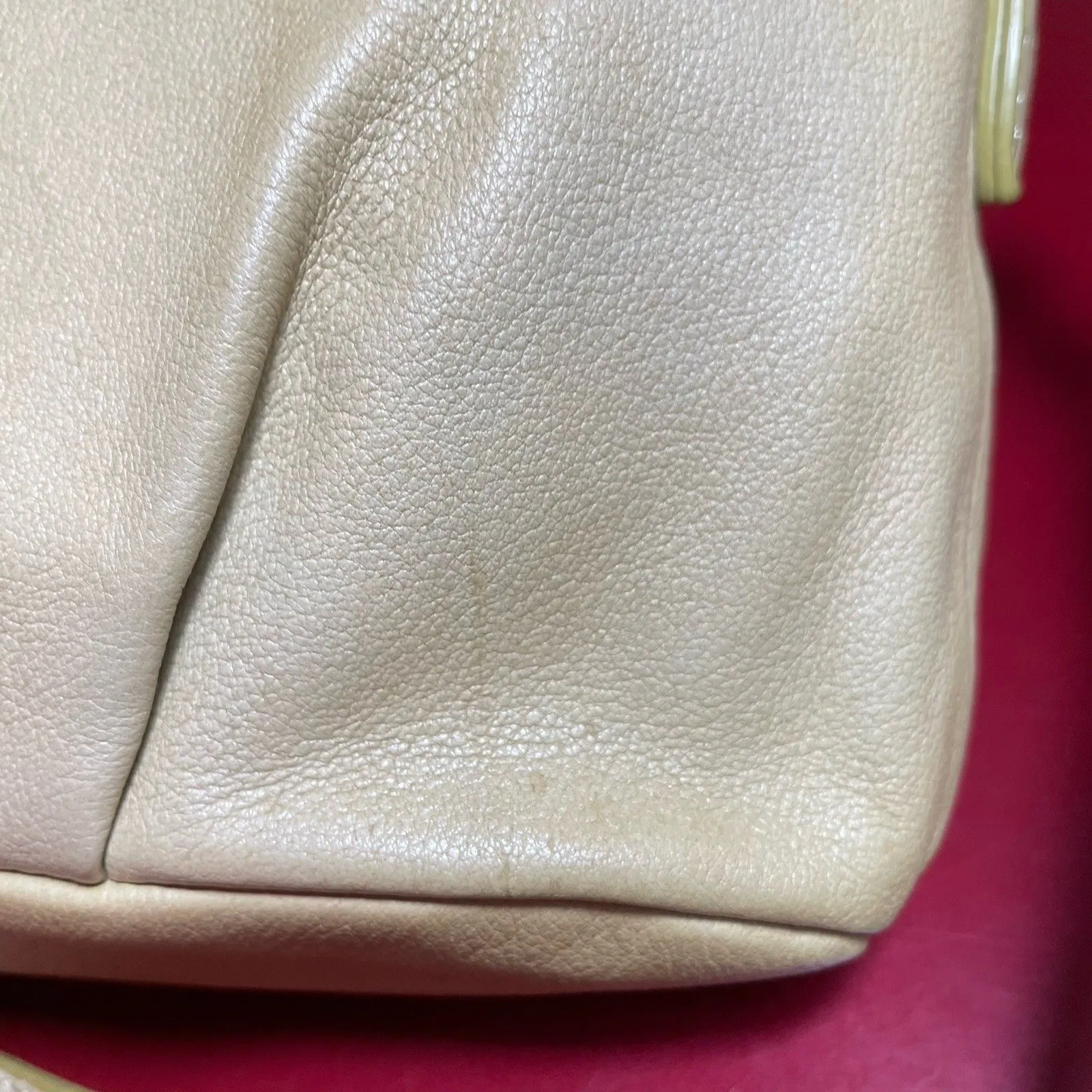 Margot New York Soft Pebbled Leather Small Crossbody Bag Mustard Yellow - Image 4