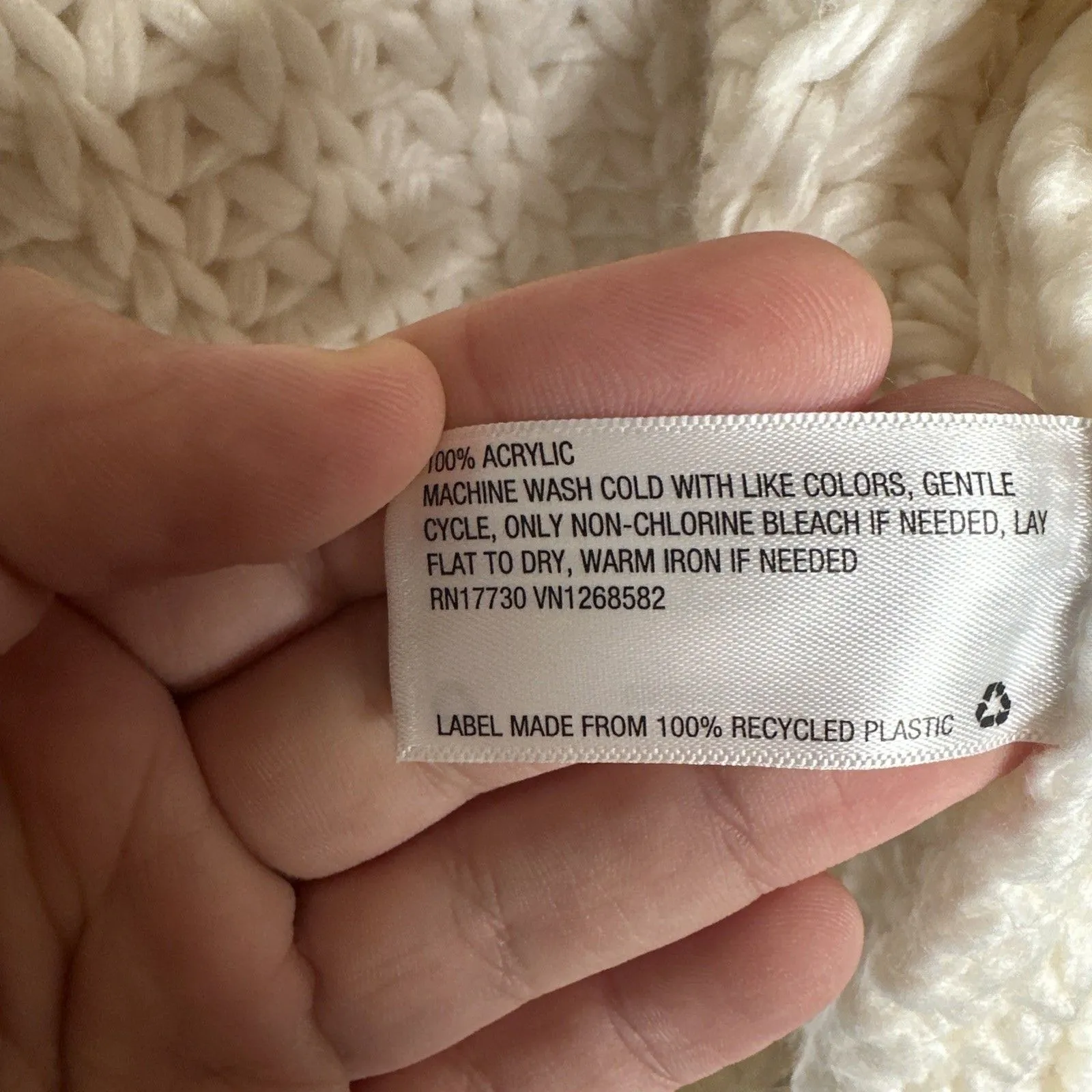 Wild Fable Women's Open Knit Chunky Cozy Cardigan White Size Large - Image 7