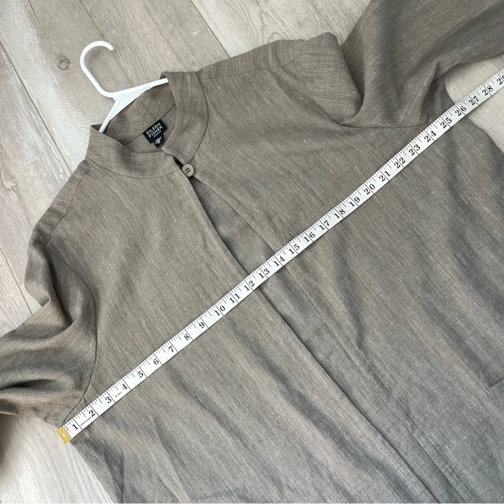 Eileen Fisher Jacket cotton linen open womens Tan (size 1x) lagenlook natural - Image 3