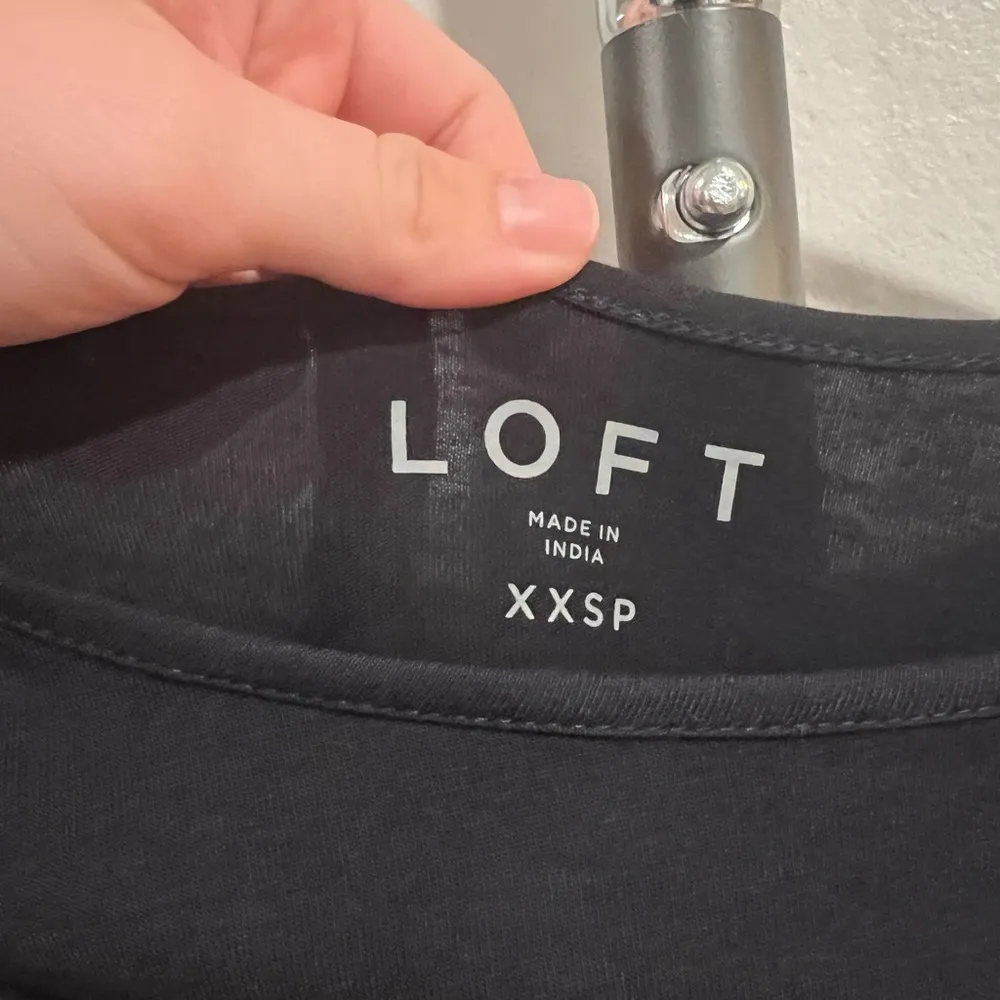 LOFT Black and Gold Ruffled Embellished Blouse - Image 3