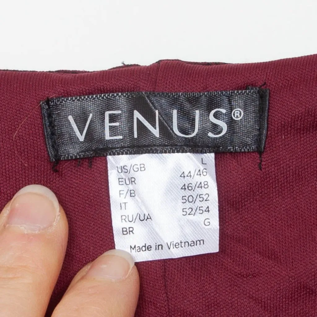 Venus Womens Crushed Velvet Bell Sleeve Top Size L Red Black Dark Romantic‎ Goth - Image 5