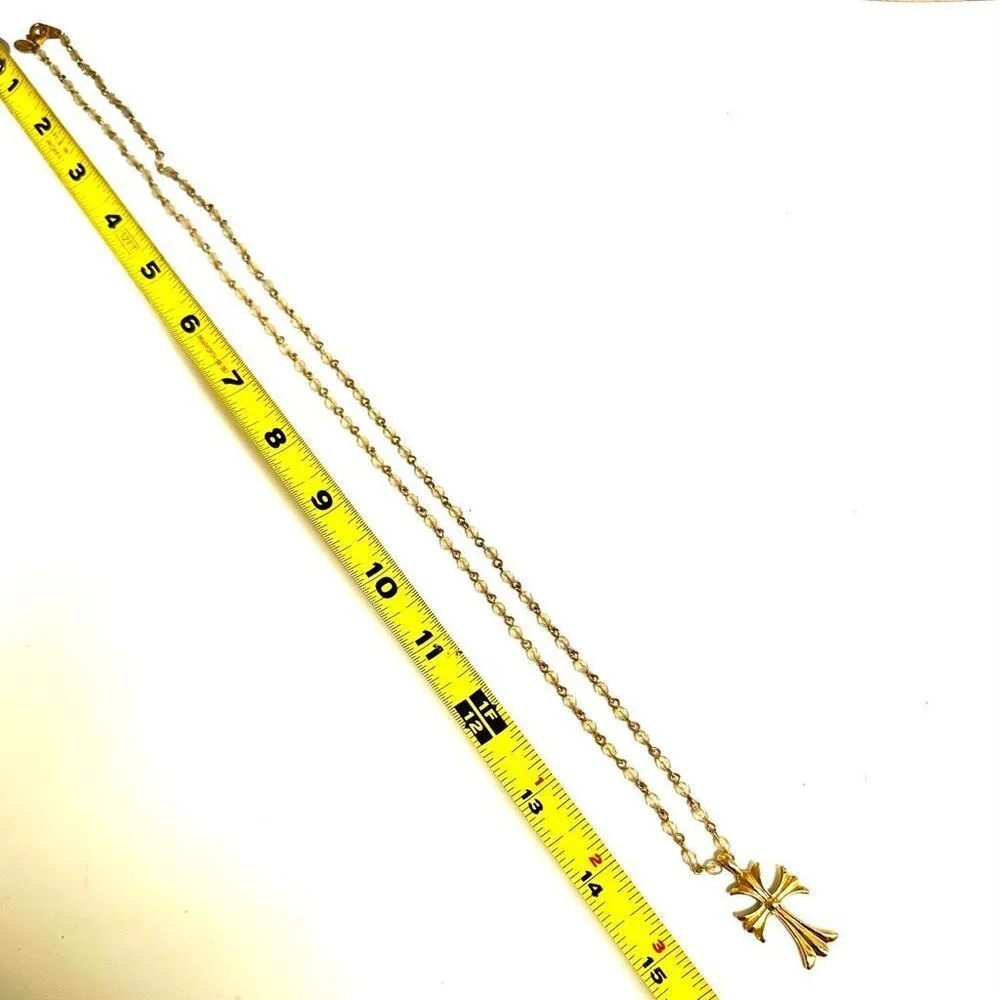 Worthington beaded gold tone cross necklace - Image 8